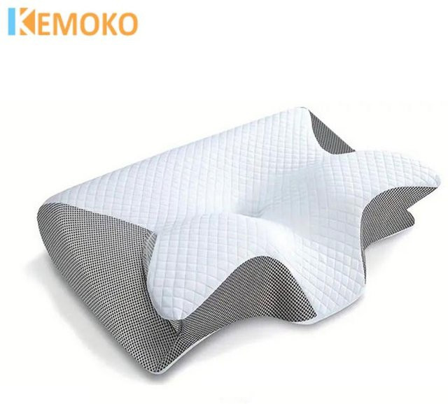 Ergonomisches 2-in-1 Nackenkissen aus Memory-Schaum in Weiß von Household supplies MH - Bild 1