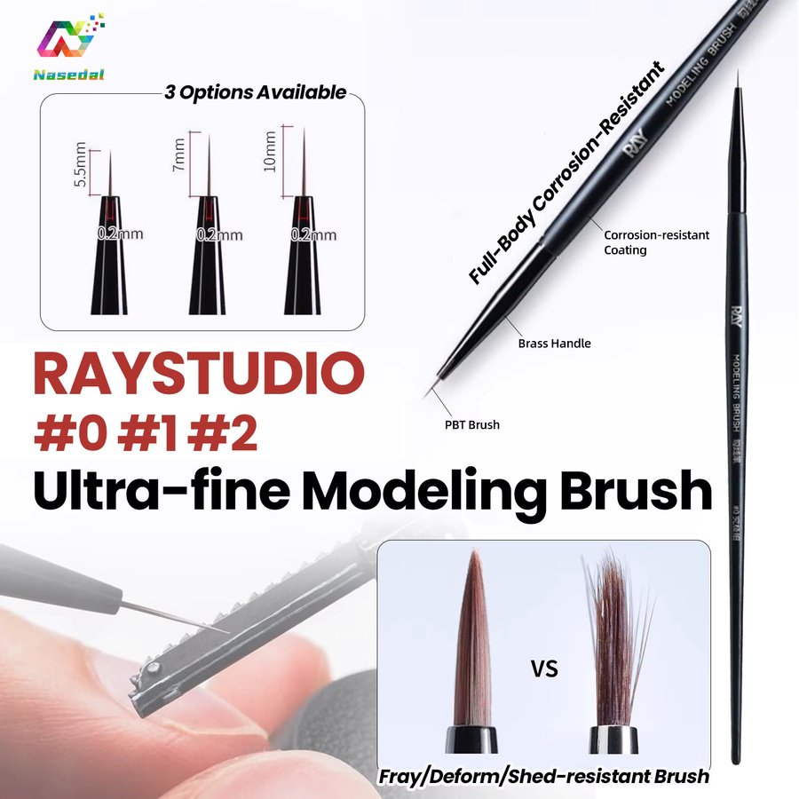 RAYSTUDIO Ultrafeine Modellierpinsel Schwarz für Gundam-Modelle und DIY-Figuren zur präzisen Detaillierung - Bild 4