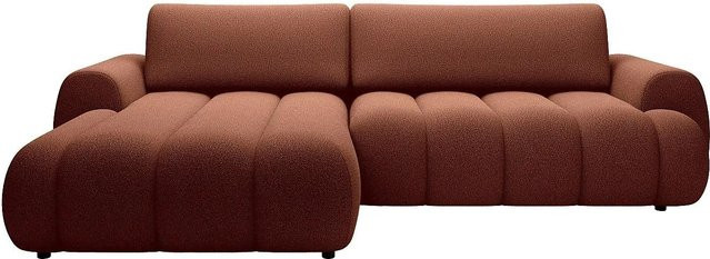 Vente-unique Schlafsofa Fridora in Terracotta mit L-Form und Schlaffunktion, Breite: 272 cm - Bild 1