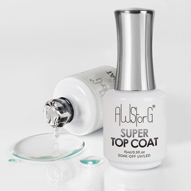AWStorG Super Top Coat Nail Art Gel-Lack, klar, glänzend, 15 ml - Bild 1