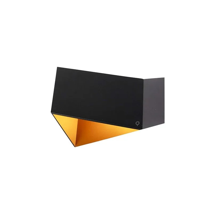 QAZQA Wandleuchte Fold Modern Schwarz mit Goldener Innenseite dimmbar - Bild 2