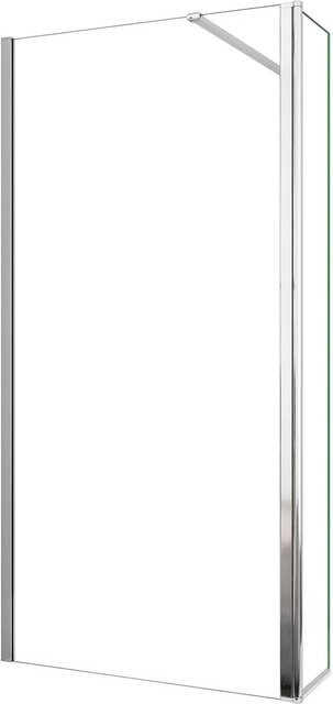 AICA Walk In Duschwand mit Flipper Panel aus ESG Glas mit Nano-Beschichtung, Farbe Transparent, B: 40 cm, H: 200 cm - Bild 1