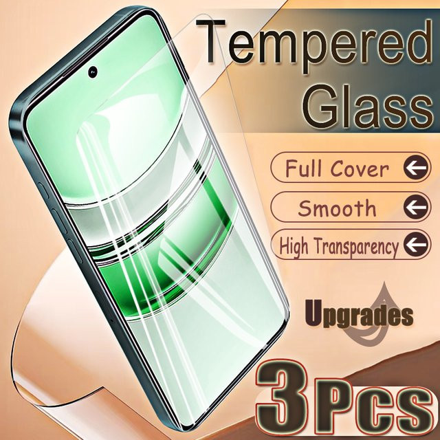 3er-Set gehärtetes Schutzglas für Realme C71 4G, Realme C75 und Realme C71 75 5G, transparent, mit Fingerabdruck-Entsperrung und Explosionsschutz - Bild 1