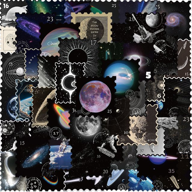 PickJoy Mysteriöse Universum-Aufkleber, 50-teiliges Set, Vinyl, Multicolour - Bild 1