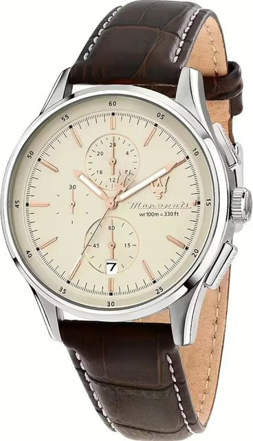 Maserati Chronograph, Quarz, Edelstahl, Leder, 42 mm, Herren - Bild 1