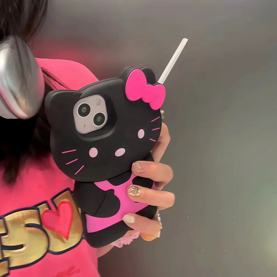 Sanrio Hello Kitty Handyhülle aus weichem Silikon in Rot und Multicolour für iPhone Modelle - Bild 3