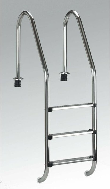 Summer Fun Pool-Tiefbeckenleiter aus Edelstahl und Kunststoff in Silber/Weiss für Einbaubecken, Höhe: 158 cm, Breite: 50 cm, Tiefe: 65 cm - Bild 2