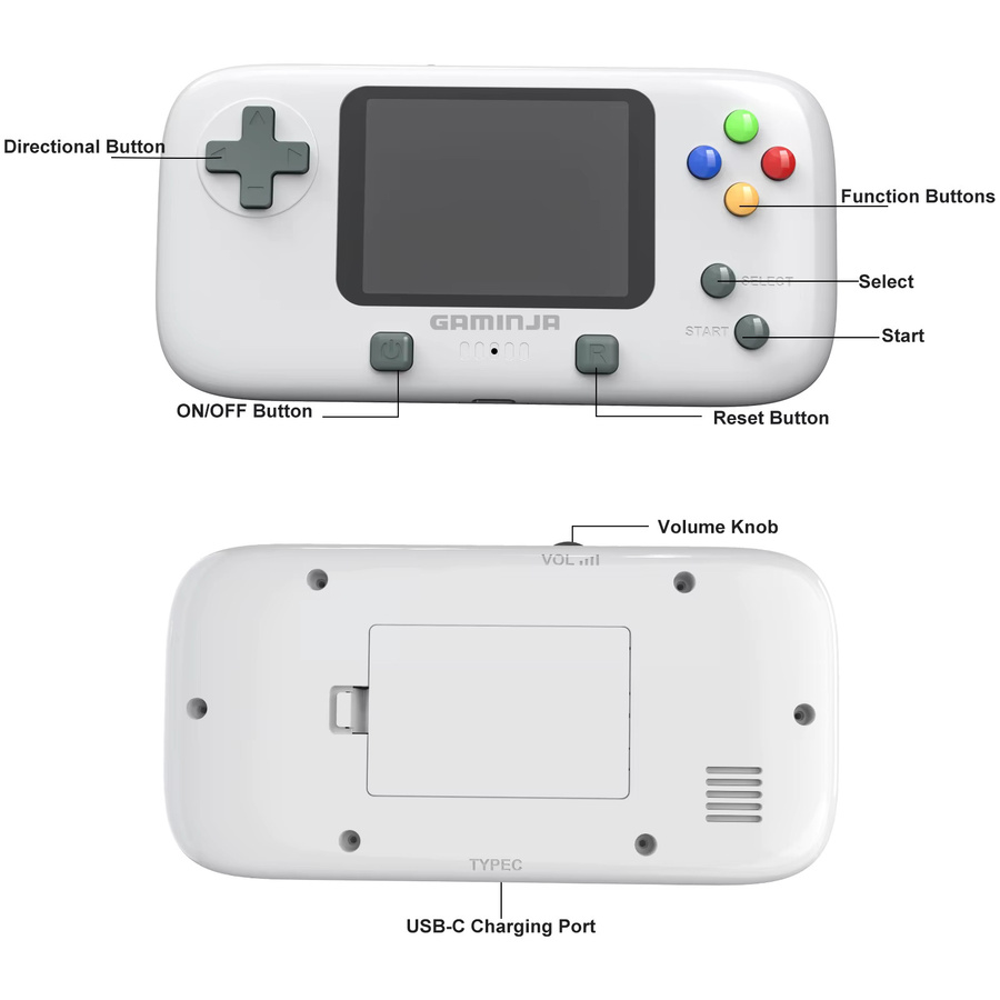 GAMINJA GC76P 300 in 1 Retro Handheld-Spielekonsole mit 2,8-Zoll-Display in Rot - Bild 4