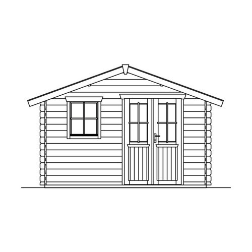 Skan Holz Gartenhaus Malaga aus Holz in Beige mit Boden und Dachpappe B/H/T: 380 x 258 x 340 cm - Bild 4
