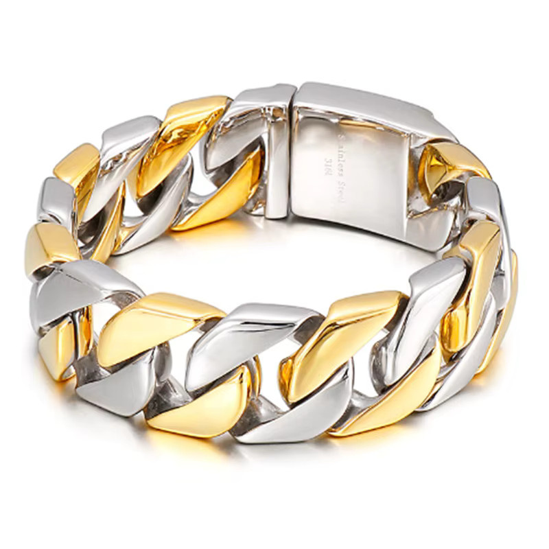 Kalen Armband Edelstahl, Schwarz, Gold Farbe, Herren - Bild 3