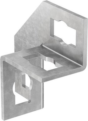 Fischer PUWS 2 x 2 Universalwinkel 542709, 10 Stück, verzinkt, Silber - Bild 1