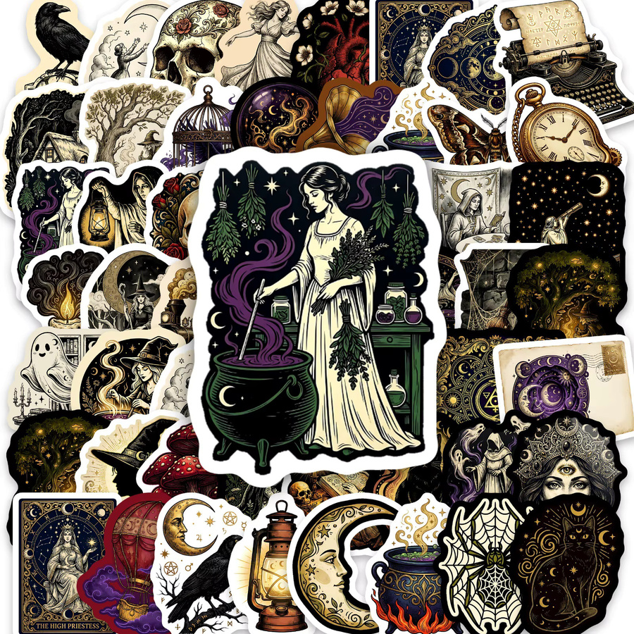 GOGOTU Tarot-Hexen-Cartoon-Aufkleber, 50 Stück - Bild 2