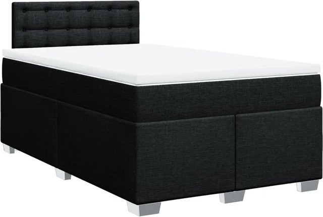 vidaXL Boxspringbett mit Matratze Hybrid-System in Schwarz, B/T/H: 120 x 200 x 100,5 cm - Bild 1