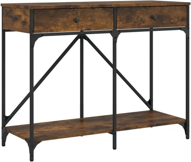 vidaXL Konsolentisch aus Holzwerkstoff in Räuchereiche, B/T/H: 100 x 39 x 78,5 cm - Bild 1