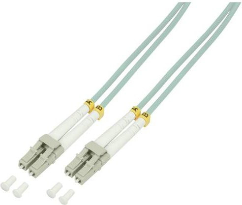 LogiLink FP3LC02 Glasfaser LWL Anschlusskabel Multimode OM3, Farbe: Türkis, Länge: 2,00 m, Stecker: 1x LC auf 1x LC, 50/125 µm - Bild 1