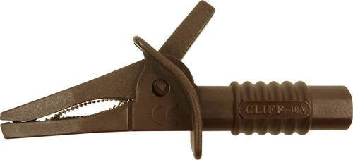 Cliff FCR7944 Sicherheits-Abgreifklemme Steckanschluss 4mm CAT II 1000 V, CAT III 600V Braun - Bild 1
