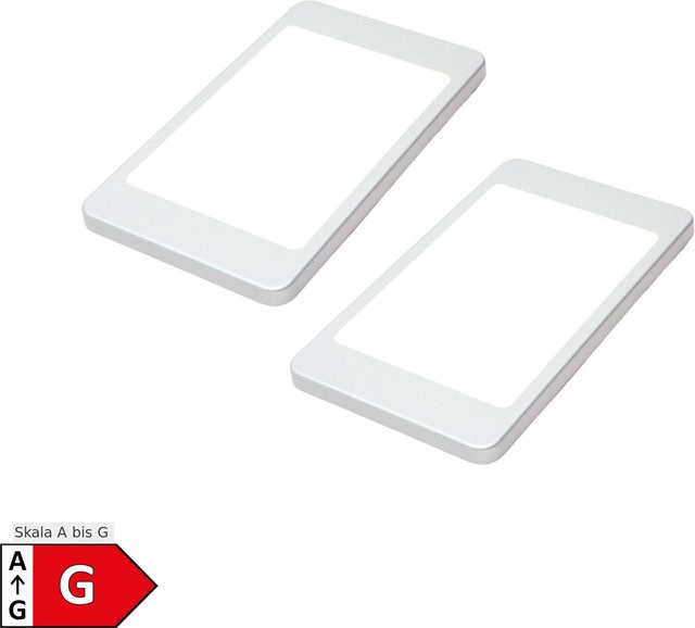 2er Set LED Unterbauleuchten in Silber-Grau, flaches Design, warmweiß - Bild 1