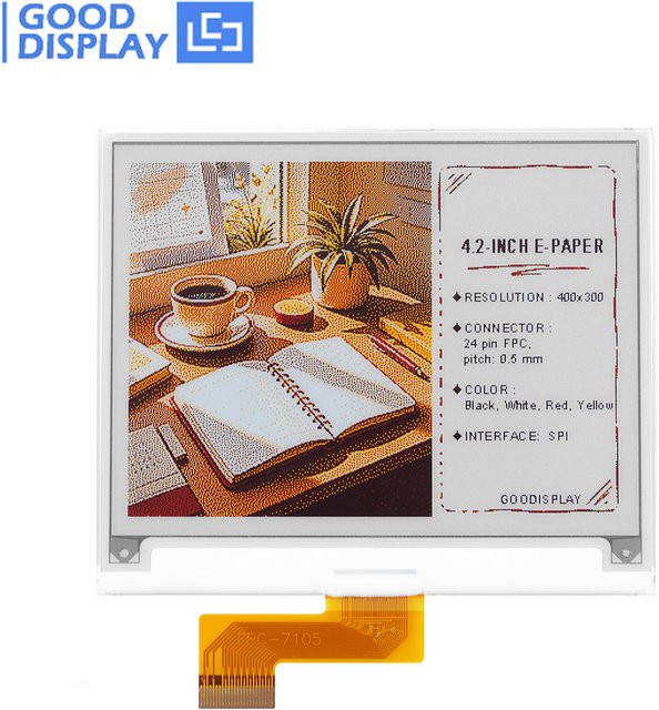 Goodisplay 4,2 Zoll Vierfarben E-Paper Display mit 12s Schneller Aktualisierung und SPI-Schnittstelle GDEM042F86 - Bild 1