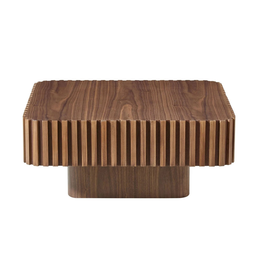 okwish Couchtisch aus MDF in Walnuss, quadratisch für dein Wohnzimmer, B/T/H: 80 x 80 x 35 cm - Bild 2