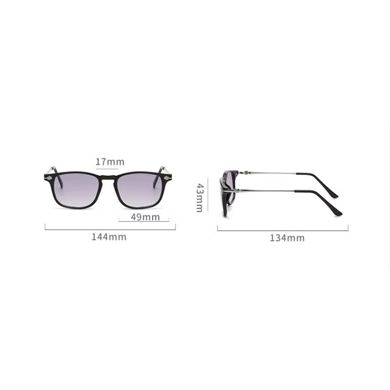 Retro bifokale Lesebrille, Unisex, Vollrand, quadratisch, schwarz - Bild 3