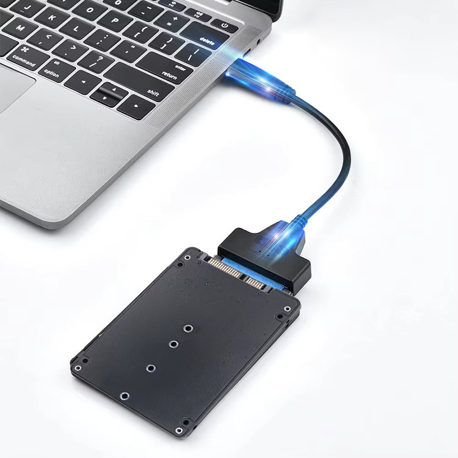 ALLOYSEED M.2 NGFF SSD zu SATA 3.0 6Gbps Adapterkarte und externe Festplattenbox in Schwarz - Bild 2