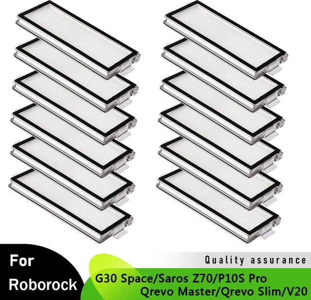 Roborock Ersatzfilter in Weiß für G30 Space, Saros Z70, P10S Pro, Qrevo Master, Qrevo Slim und V20 Roboterstaubsauger, waschbares Filterteil - Bild 1