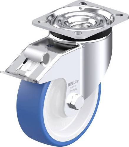 Blickle LK-POTHS 125KA-1-FI Stahlblech-Lenkrolle in Blau mit 125 mm Rad-Durchmesser und 275 kg Tragfähigkeit - Bild 1