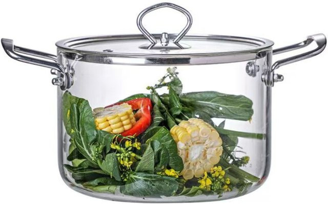 FEB.WIND Glaskochtopf mit Deckel aus Glas und Edelstahl, transparent, 3,5 l - Bild 1