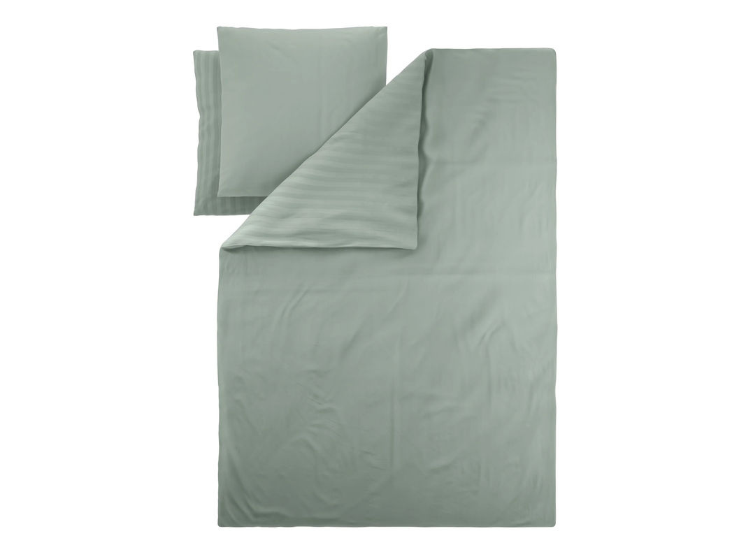 LIVARNO Mako-Satin Bettwäsche Set Grün mit 2 Kissenbezügen, B/H: 200 x 220 cm, Kissen B/H: 80 x 80 cm - Bild 2