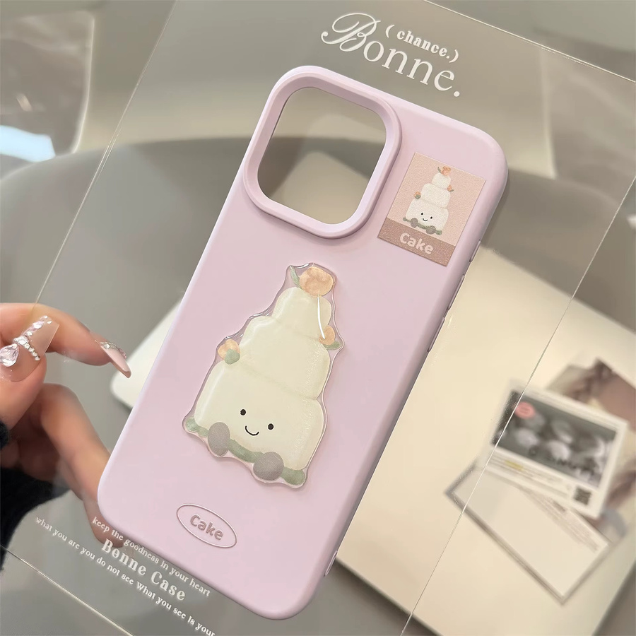 MUQGEW 3D Handyhülle mit niedlichem Cartoon-Kuchen-Dessert-Muster für iPhone 16 15 13 12 Pro Max in Multicolour, weiche stoßfeste Schutzhülle - Bild 2