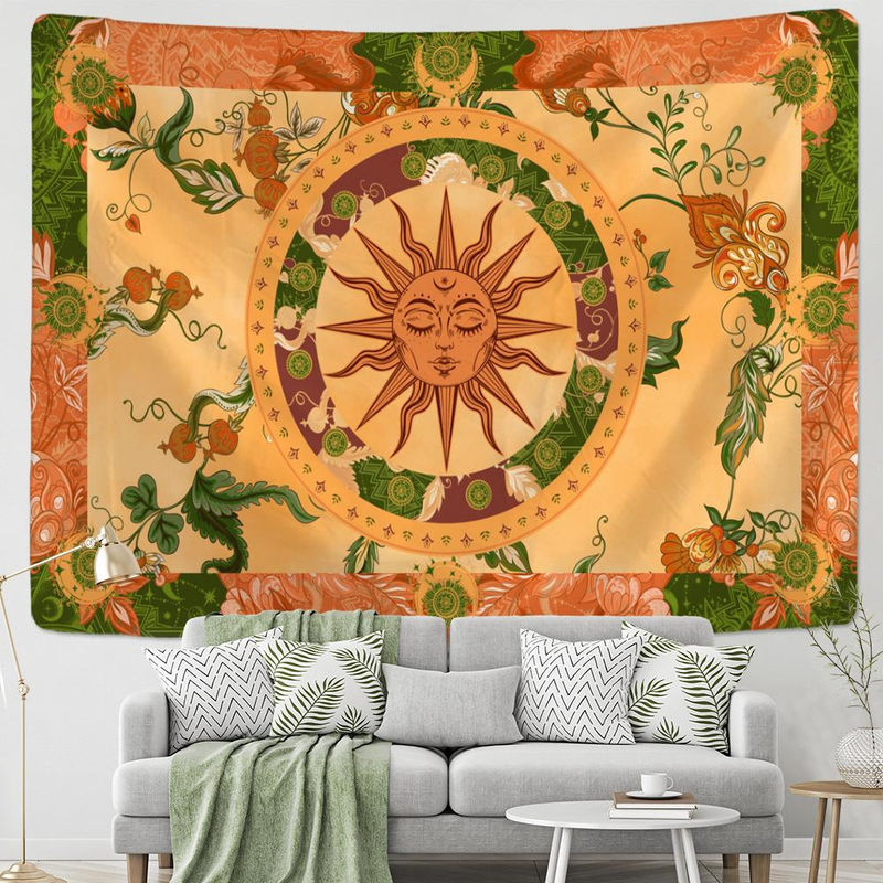 Binchi Outdoor Equipment Wandbehang mit psychedelischem Engel Design in Orange, B: 95 cm, H: 70 cm - Bild 2