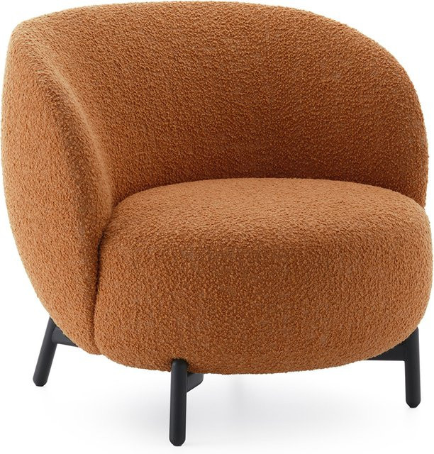 Kartell Lunam Sessel Curly in Orange mit Bouclé-Stoff und Metallgestell - Bild 1