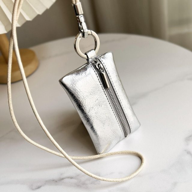 Rd lala Mini-Münzbörse mit Halsband, Silber, Braun, Schwarz, Grau, Adult - Bild 1