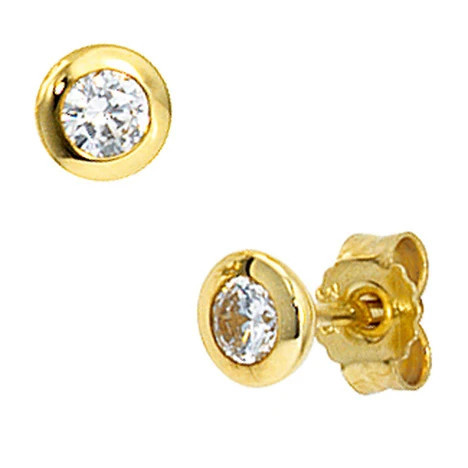 Colfem Ohrstecker 333 Gold, Gelbgold, Zirkonia - Bild 1