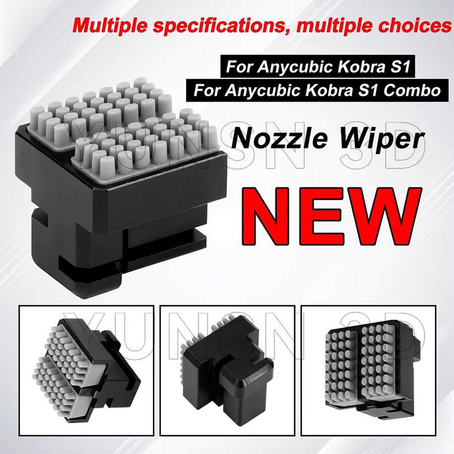Anycubic Kobra S1 Combo Düsenwischer Upgrade aus Aluminium und Silikon für Hotend Reinigung - Bild 4