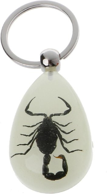 Schlüsselanhänger Bernstein-Insekten, schwarzer Skorpion, Unisex - Bild 1