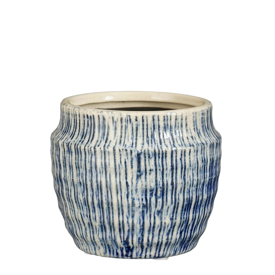Mica Decorations Topf Martha Rund Blau Durchmesser: 11 cm - Bild 2