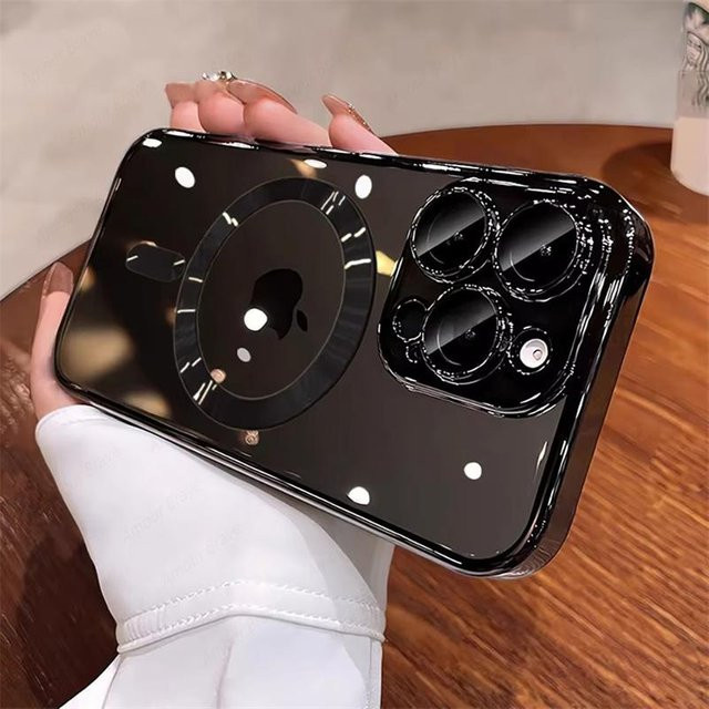 Yiran Magnetische Klare Handyhülle für iPhone 11 bis iPhone 16 Pro Max mit MagSafe Kompatibilität, Transparent oder Schwarz - Bild 1