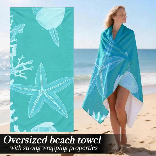 Extragroßes Luxus-Strandtuch aus leichter Mikrofaser mit starken Wickeleigenschaften, B/H: 40 x 60 cm - Bild 1