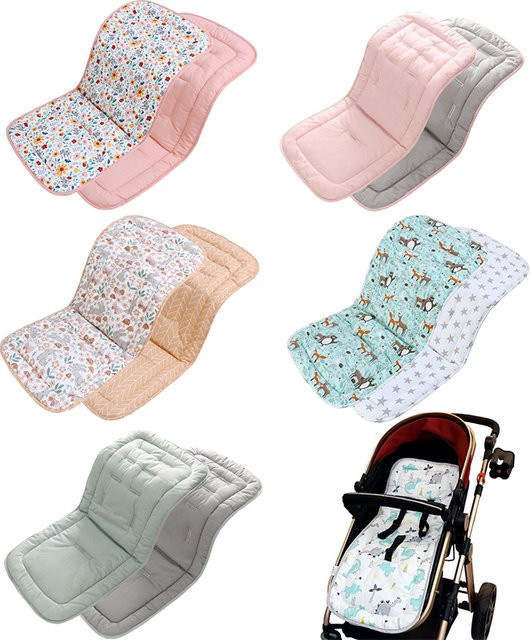 Weiches Baby Kinderwagen Sitzkissen aus Baumwolle für alle Jahreszeiten in Mehrfarbig für 0-27 Monate - Bild 1