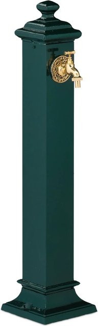 Relaxdays Standbrunnen aus Gusseisen und Stahl in Dunkelgrün-Gold Antik mit Wasserhahn, Höhe: 86 cm, Breite: 19 cm, Tiefe: 23 cm - Bild 1
