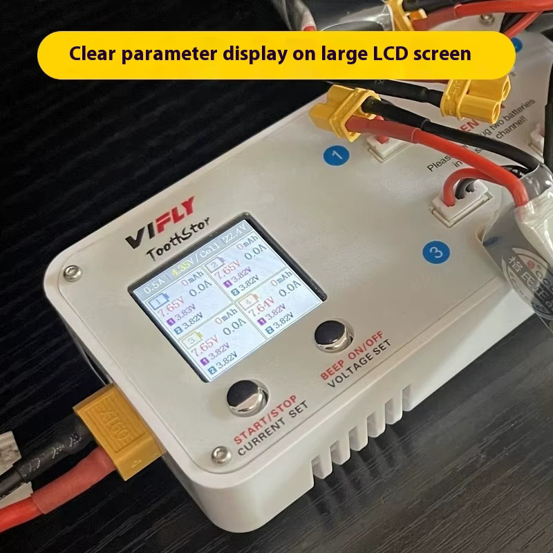 Vifly Whoopstor 2s Ladegerät der dritten Generation für Lithium-Batterien mit BT3.0 und XH2.54 Stecker in Weiß - Bild 2