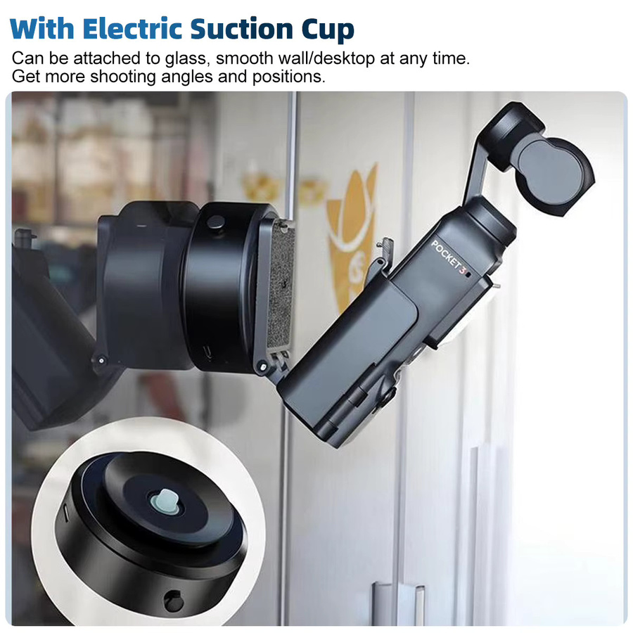 DJI Magnet-Lenkhalter mit Saugnapf und Verlängerungskäfig-Adapter für Osmo Pocket 3 in Schwarz - Bild 4