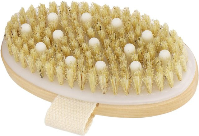 Koogeelife Körperbürste, Holzrahmen, Massage Peeling, Unisex, beige - Bild 1