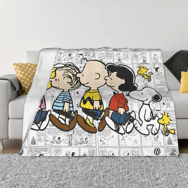Snoopy Flauschige Überwurfdecke Weiß B/B: 100 x 125 cm - Bild 1