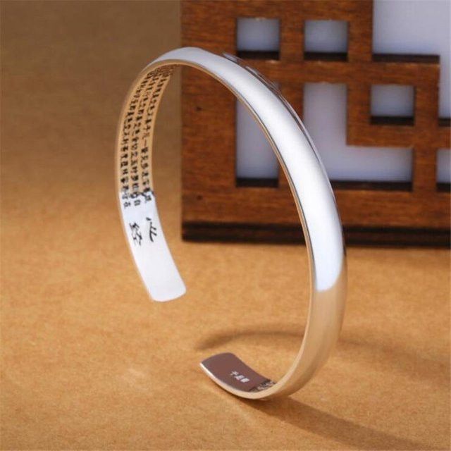 Wucifang Jewelry Armband, 925 Silber, Schriftzug, Herz, Unisex, grau - Bild 1