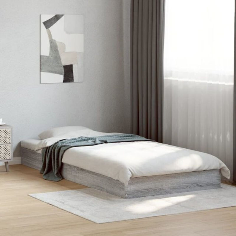 Modernes Einzelbett Vidaxl aus Holzwerkstoff in Grau, B/T: 75 x 190 cm - Bild 1