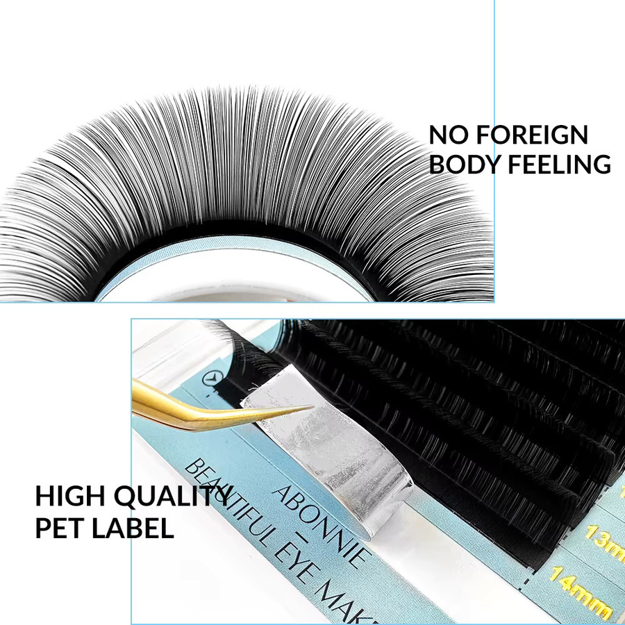 Abonnie Curl Lash Extension Wimpernverlängerung, Mattschwarz, 8–15 mm - Bild 4