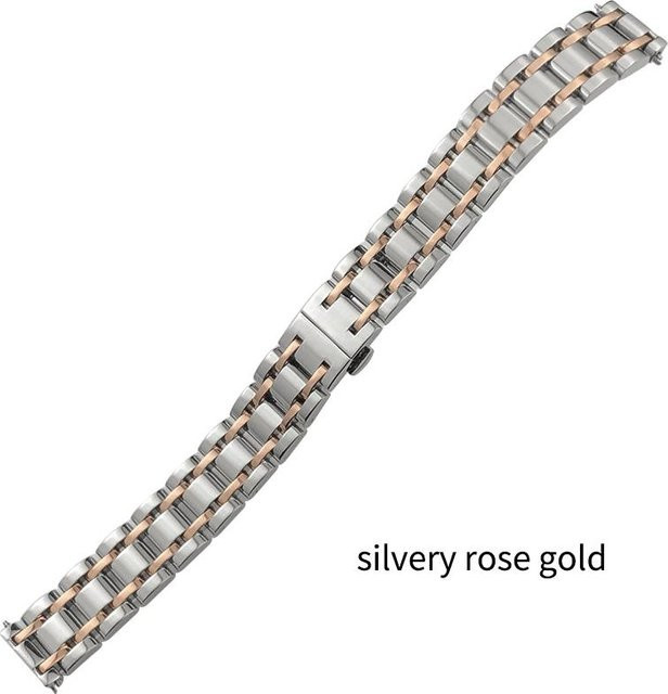 Uhrenarmband Edelstahl, Silber Roségold, Bicolor, Unisex - Bild 1