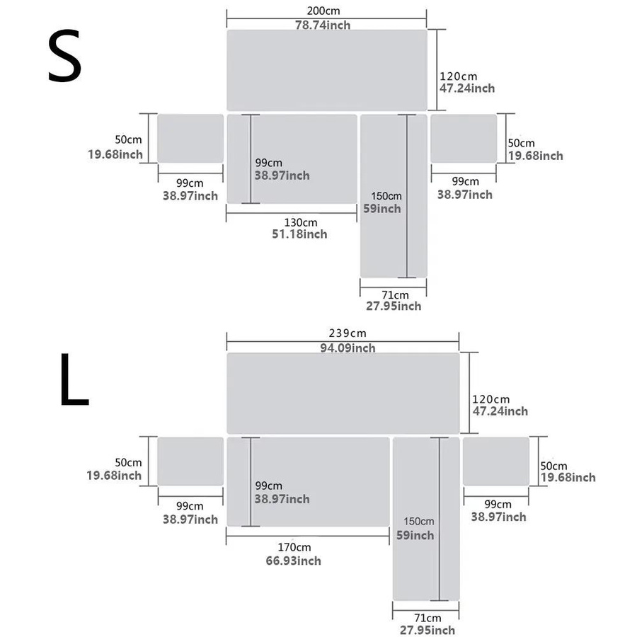 Einteiliger L-förmiger Sofa-Schutzbezug in Grau, gesteppter Universalbezug für Liegesofas mit links und rechts verwendbarer Ausführung - Bild 1